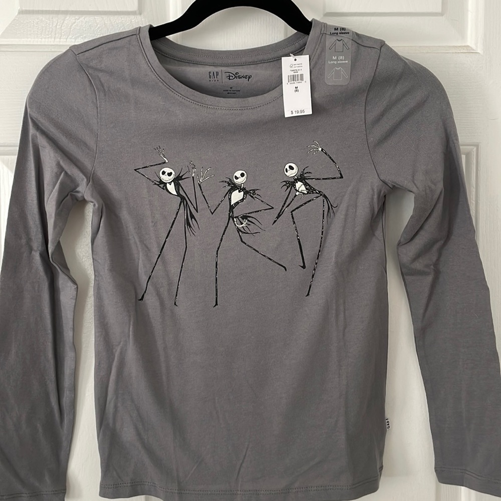 Gap girls Jack Skellington long sleeve tee, size medium